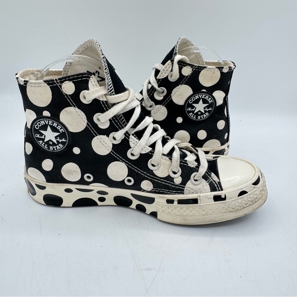 Converse High-Top Sneakers in Black and White Dots - Picture 1 of 7